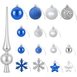  Set božićnih kuglica 111 kom. Plava i srebrna 6 cm Polistiren Slike