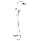 Hansgrohe Vernis Blend 200 Chrome tuš sistem usponski sa termostatskom baterijom, ručnim tuš setom i okruglim nadglavnim tušem 26276000 | ePonuda.com