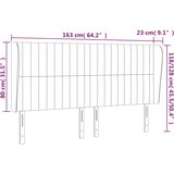  Uzglavlje s ušima crno 163x23x118/128 cm od tkanine | shoptok.hr