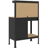  Radna klupa Crna 90 x 49 x 141 cm Projektirano drvo i metal | shoptok.hr