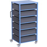 eurokraft pro transportni voziček za evro zaboje customline, za zaboje dxš 800 x 600 mm, modre barve, 6 zabojev, višina 210 mm Cene