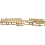  Set vanjskih sofa 9 kom. Bijela i bež Poliester | shoptok.hr
