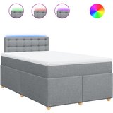 vidaXL Box spring postelja z vzmetnico svetlo siva 120x200 cm blago, (21273486) Cene