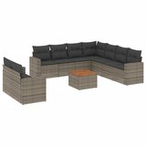  10-dijelni set vrtnih sofa od poliratana s jastucima sivi | shoptok.hr