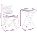 vidaXL Prirodno drvo Drvo Kompaktno Sklopivo Set za blagovanje | shoptok.hr