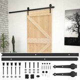  Drsna vrata Naravna in črna 100 x 210 cm Trdna borovina | Shoptok.si