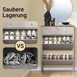 SoBuy tanka vitrina za čevlje s predalom in 2 vrati, nordijska lesena, rjava, (5000053638) | Shoptok.si
