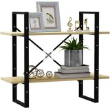 Ormarić za knjige s 2 razine boja hrasta 80 x 30 x 70 cm drveni | shoptok.hr