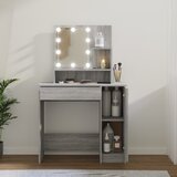 vidaXL Toaletna mizica z LED lučmi siva sonoma 86,5x35x136 cm Cene