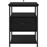 vidaXL Nočna omarica Črni hrast 40 x 42 x 56 cm Konstruiran les | Shoptok.si