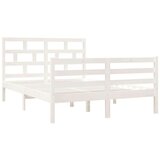  Posteljni okvir bel iz trdnega lesa 135x190 cm 4FT6, (20646132) | Shoptok.si