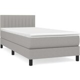  Box spring postelja z vzmetnico svetlo siva 90x200 cm blago, (20899154) | Shoptok.si