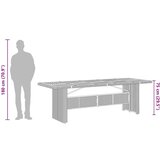  Vrtni stol s pločom od drva bagrema sivi 240x90x75cm poliratana | shoptok.hr