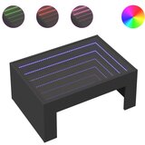 Maison Chic Klubska mizica - kavna mizica - Nizka mizica z neskončnimi LED črna 70x50x30 cm, (21752249) | Shoptok.si