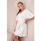 Kesi Włoski Włoski Muslin dress with waist light beige Cijene