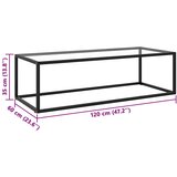  Stolić za kavu crni s kaljenim staklom 120 x 60 x 35 cm | shoptok.hr