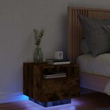  Noćni ormarić s LED svjetlima boja dimljenog hrasta 40x39x37 cm | shoptok.hr