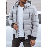 DStreet Kurtka zimowa męska pikowana z kapturem szara | Shoptok.si
