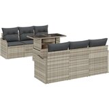  Set od 7 dijelova vrtnih sofa s jastučićima svjetlosivi poli ratan 2-sjedalni vrtni kauč s jastučićima svjetlosivi poli ratan Cijene