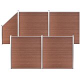  Set WPC ograda 4 kvadratne + 1 kosa 792 x 186 cm smeđi | shoptok.hr