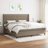  Krevet s oprugama i madracem smeđesivi 200x200 cm od tkanine | shoptok.hr