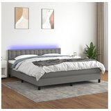  Krevet box spring s madracem LED tamnosivi 160x200 cm tkanina | shoptok.hr