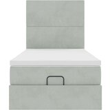 vidaXL Otomanski posteljni okvir z vzmetnicami siv 80x200 cm žamet | Shoptok.si