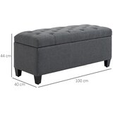  Klupa za odlaganje tapecirana drvene noge 100x40x44 cm tamno siva | shoptok.hr