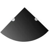  Kutne police s nosačima 2 kom staklene crne 25 x 25 cm | shoptok.hr