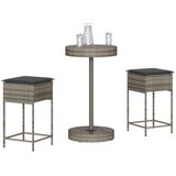  The Living Store Vrtna barska garnitura 3-delna z blazinami siv poli ratan - Vrtna Barska Garnitura, (21465686) | Shoptok.si