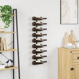  Zidni stalak za vino za 9 boca crni željezni | shoptok.hr