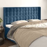 Vzglavje z ušesi temno modro 203x16x118/128 cm žamet Cene