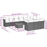  12-dijelni set vrtnih sofa od poliratana s jastucima crni | shoptok.hr