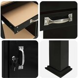  Delovne klopi s predalom Črna 81 x 41 x 145 cm Konstruiran les, (5000110600) | Shoptok.si