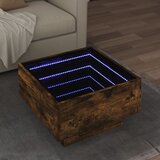 vidaXL Klubska mizica LED dimljeni hrast 50x50x30 cm inženirski les | Shoptok.si