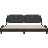  Posteljni okvir z vzglavjem črn 200x200 cm umetno usnje | Shoptok.si