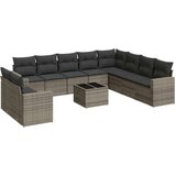 vidaXL 11-dijelni set vrtnih sofa od poliratana s jastucima sivi | shoptok.hr