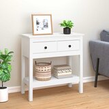  Konzolni stol bijeli 75 x 35 x 75 cm od masivne borovine | shoptok.hr