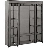 vidaXL garderobna omara s predelki in palicami siva 150x45x176cm blago | Shoptok.si