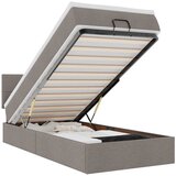 Otomanski krevet s madracem i LED smeđesivi 90x200 cm tkanine Slike