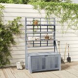 Kutija za pohranu s rešetkom siva 99x55x160 cm od drva bagrema | shoptok.hr