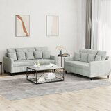vidaXL 2-dijelni set sofa s jastucima svjetlosivi baršunasti Cijene