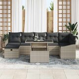  Sjedeća garnitura za vrt 8 pcs Svijetlosmeđa Tamno siva | shoptok.hr