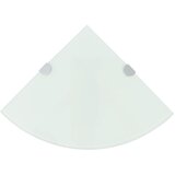 vidaXL Kotne police 2 kosa s kromiranimi nosilci steklo bele 35x35 cm Cene