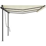 Tenda na ručno uvlačenje s LED svjetlima 6 x 3 5 m krem | shoptok.hr
