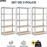Epro metalna montažna polica standard 180x90x35 SET 3 KOMADA/ metal-drvo | Eponuda.com