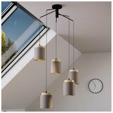 Eglo visilica Albariza 99447, 5x E27, Ø70 cm, crna/drvo/kapučino tkanina | shoptok.hr