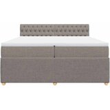  Krevet s oprugama i madracem smeđesivi 200x200 cm od tkanine | shoptok.hr