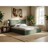 Makamii Zeleni tapecirani bračni krevet s prostorom za odlaganje s podnicom 180x200 cm Esala – | shoptok.hr