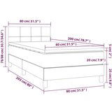  Box spring postelja z vzmetnico LED svetlo siva 80x200 cm žamet, (20726036) | Shoptok.si